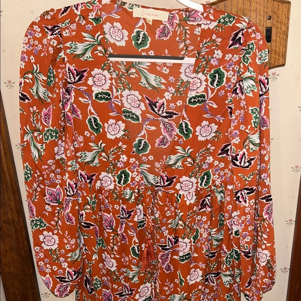 Kimono Floral Orange - Picture 1 of 7